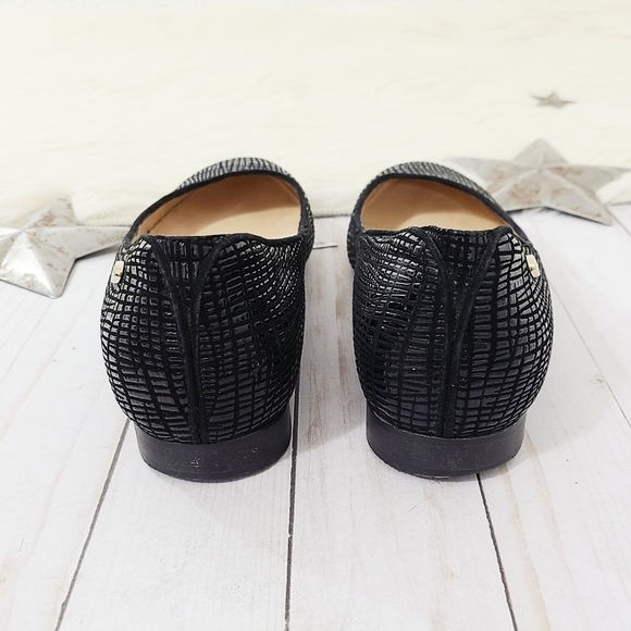 Joan Oloff ballet flats black textured leather 42 - Picture 4 of 9